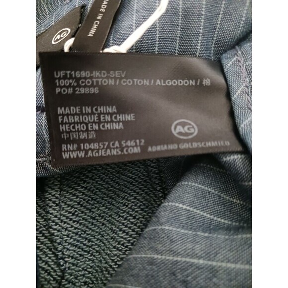 AG Adriano Goldschmied Pentra Pants Tie Frt Belt Blue Paperbag Jogger High Waist - Picture 4 of 11